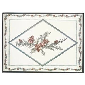 Pinecone Branch Kitchen Rug Mat Polyester Kitchen Lodge 30 x 18-Inch Low Pile